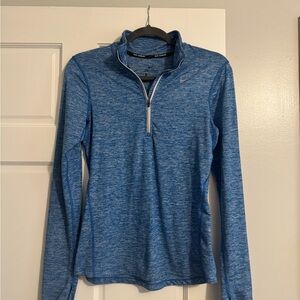 Nike Women's Heathered Blue Dri Fit Long Sleeve Running Tee
